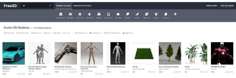 Top 10 Mejores Páginas para Descargar Modelos 3D Gratis para Blender